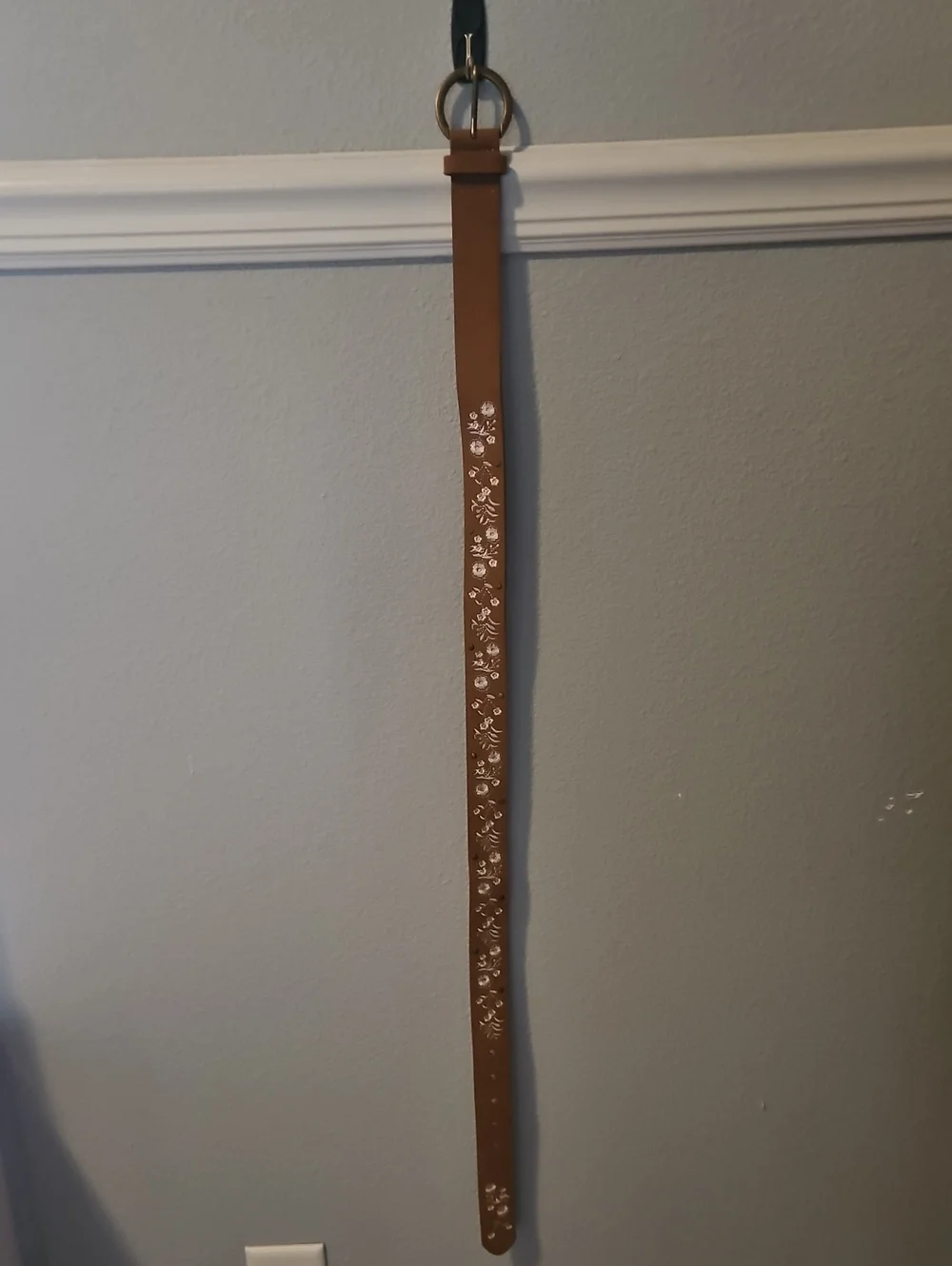 NWOT Wallflower Brown Leather Belt with Silver Floral Studs